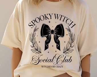 Spooky Witch Social Club PNG: Retro Halloween Design (Digital Download)
