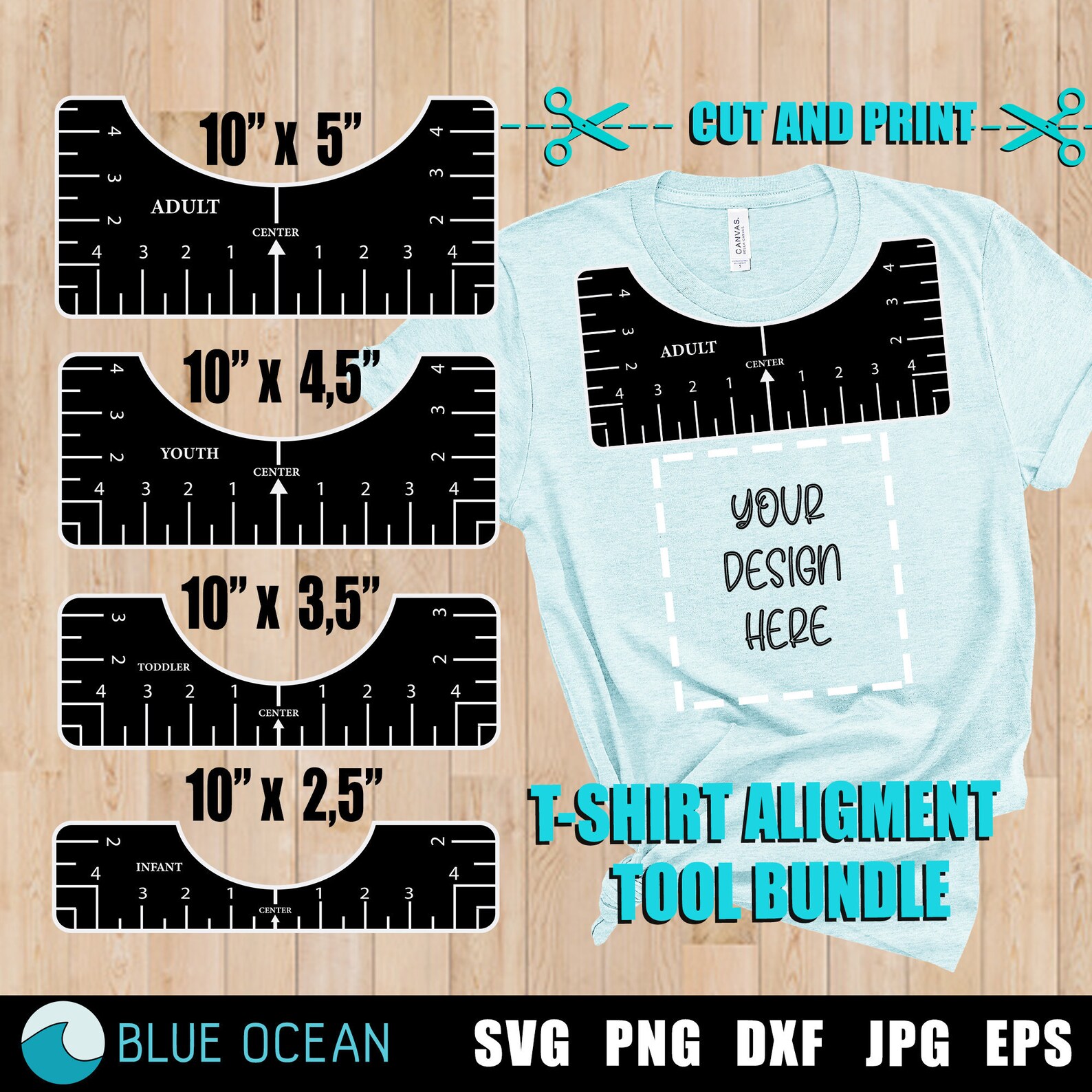 T-shirt alignment tool bundle SVG Tshirt Ruler SVG | Etsy