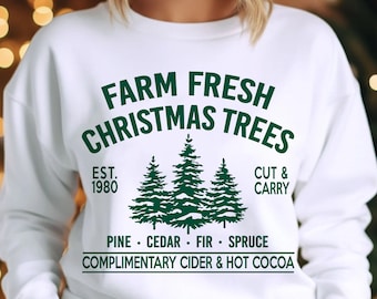 Farm Fresh Christmas Trees SVG: Farmhouse Ornament (Digital Download)