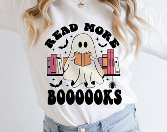 Read More Boooooks SVG, Booooks Svg, Funny Halloween Svg, Ghost Books Svg, Teacher Halloween SVG
