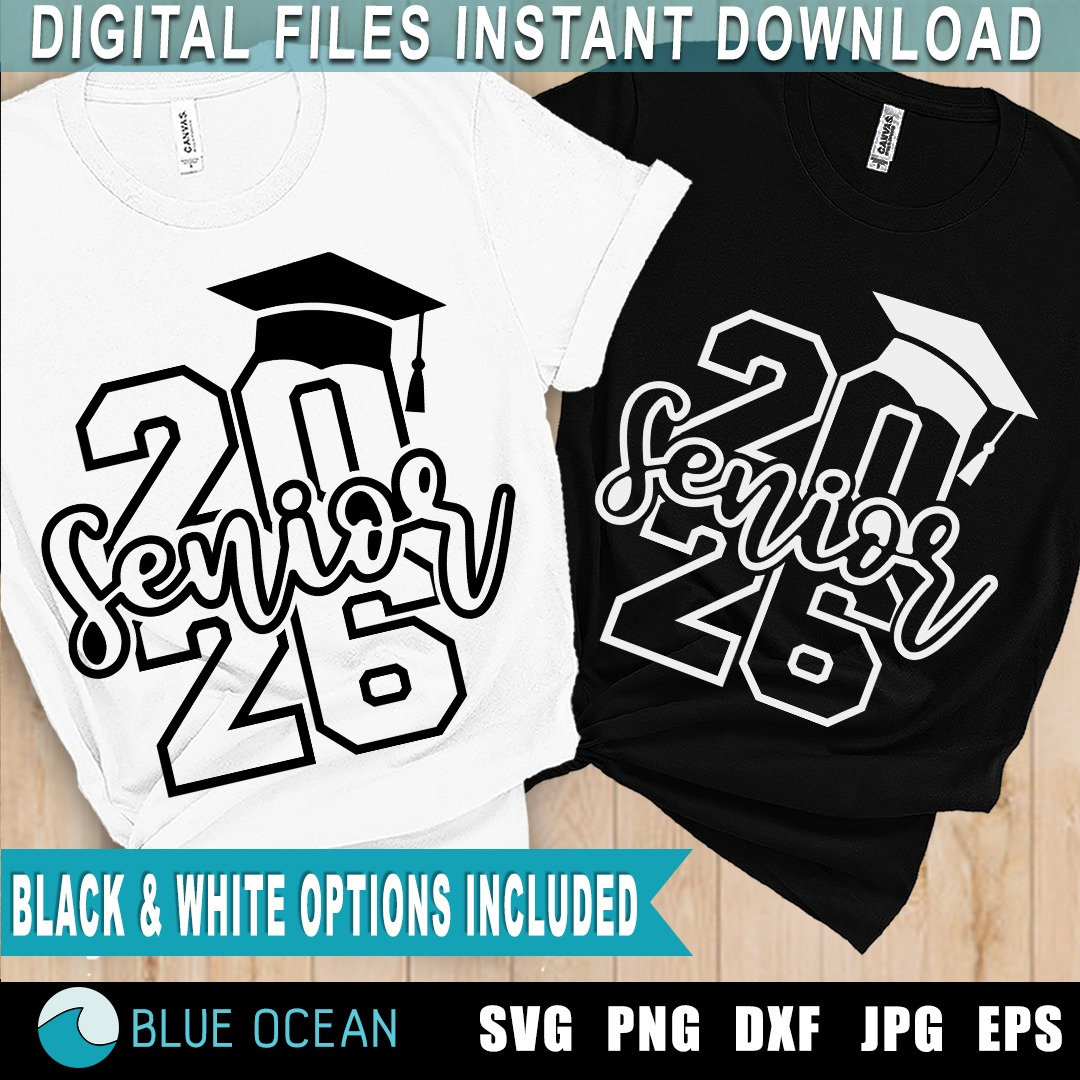 Sénior 2026 SVG, Sénior 2026 SVG, Graduation 2026 SVG, Sénior 2026 PNG, Chemise senior 2026
