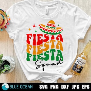 Fiesta Squad SVG, Fiesta SVG, Cinco de Mayo SVG, chapeau mexicain, chemise Cinco de Mayo