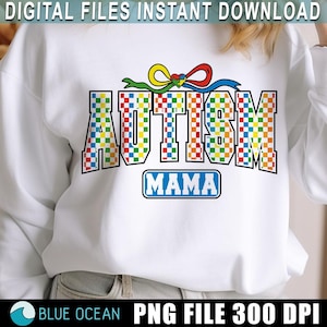 Geblokte Autism Mama Coquette png, retro autisme boog png, Autism Mama png, Autism Advocate png, acceptatie van autisme, neurodiversiteit png