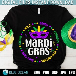 Mardi Gras SVG, Nola Svg, Fat Tuesday Svg, Mardi Gras Png, Contas de Mardi Gras Svg, Camisa de Mardi Gras