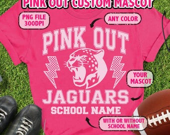 PNG personalizado de futebol rosa para o evento Pink Out, PNG personalizado de mascote rosa para o evento Pink Out, espírito escolar no dia do jogo, apoio ao câncer de mama