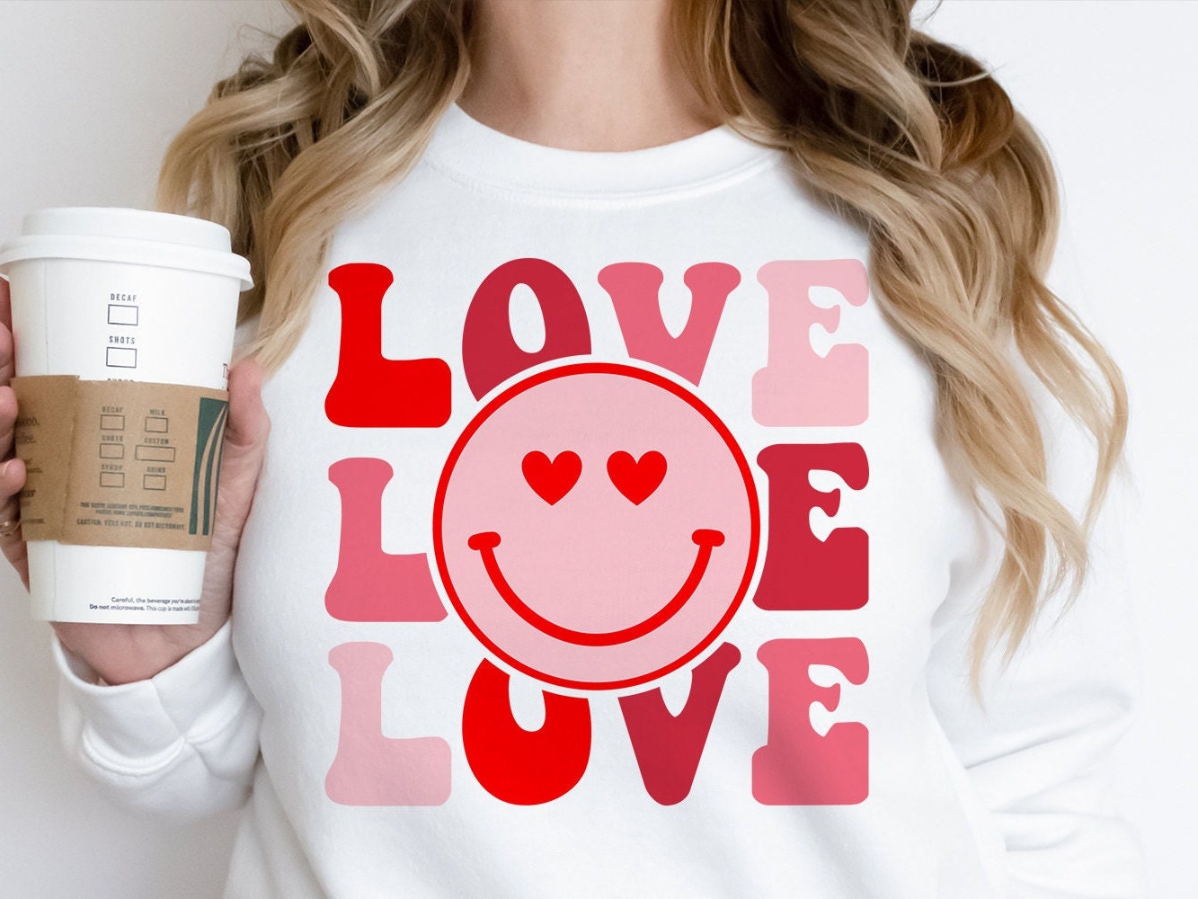 Love Happy Face SVG Love Smiley PNG Valentines Day Svg - Etsy