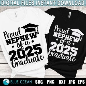 Fier neveu d'un diplômé 2025 SVG, SVG de l'obtention du diplôme 2025, fier neveu PNG, chemise de fin d'études secondaires 2025
