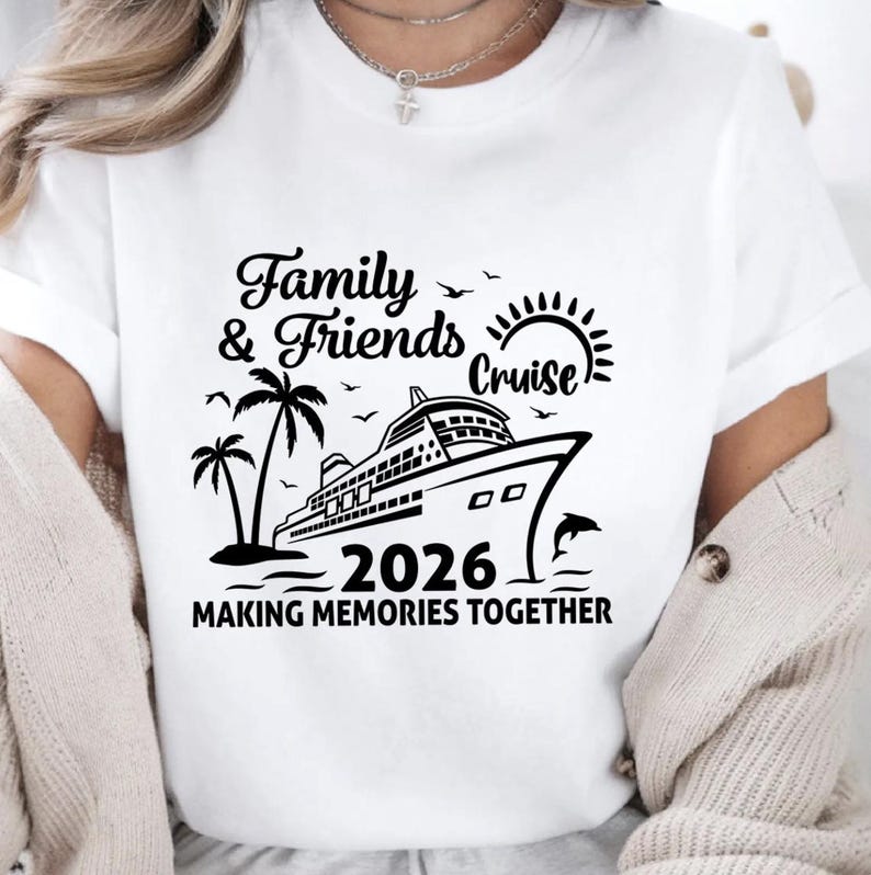 Crociera per famiglie e amici 2026 SVG, Crociera 2026 PNG, Maglietta da crociera PNG, Vacanza in crociera 2026 (download digitale) immagine 10