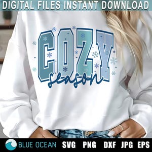 Cozy Season PNG, Winter Svg, Cozy winter Svg Png, Christmas Svg,  Retro Christmas png, Sweater weather png, Snowflakes, Sublimation, DTF Png