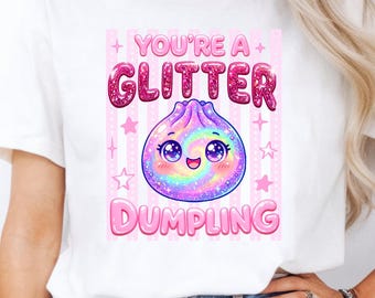 Você é um bolinho de glitter PNG, estampa kawaii em tons pastel de arco-íris para camiseta por sublimação.