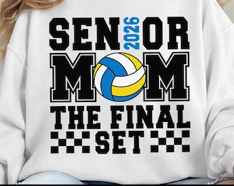 Mamma di una giocatrice di pallavolo senior 2027 SVG PNG, Il set finale, Download digitale, Sublimazione, Design per Cricut