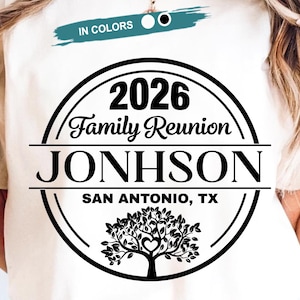 Family Reunion SVG, Family Reunion 2026 PNG shirt, Custom Name (digital file for DTF Sublimation Cricut) image 1