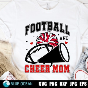 Cheer Mom SVG, voetbal en Cheer Mom SVG, voetbal moeder SVG, Cheerleader Svg, Cheer Varsity png