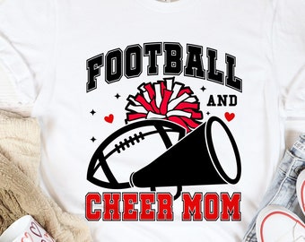 Cheer Mom SVG, Football and Cheer Mom SVG, Football Mom SVG, Cheerleader Svg, Cheer Varsity Png