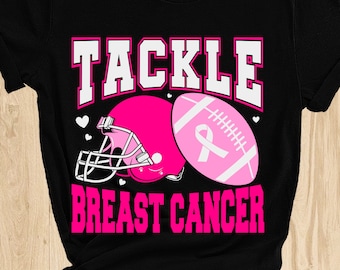 Tackle breast cancer SVG, Breast Cancer Awareness Svg, Football Cancer SVG, Fight cancer SVG