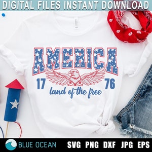 Amerika SVG, America Land of Free SVG, 'Merica PNG, shirt 4 juli, png