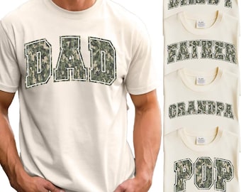 Vintage Camo Dad PNG Bundle: Retro Varsity Design (Digital Download)