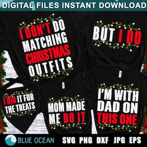 Eu não faço roupas de Natal combinando SVG, mas faço SVG, PNG engraçado de Natal, Svg de Natal de casal, Design de sublimação de PNG de Natal de família