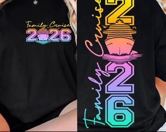 Familiecruise 2026, png, shirt familie strandvakantie png, ontwerp voor- en achterkant (digitale bestanden)