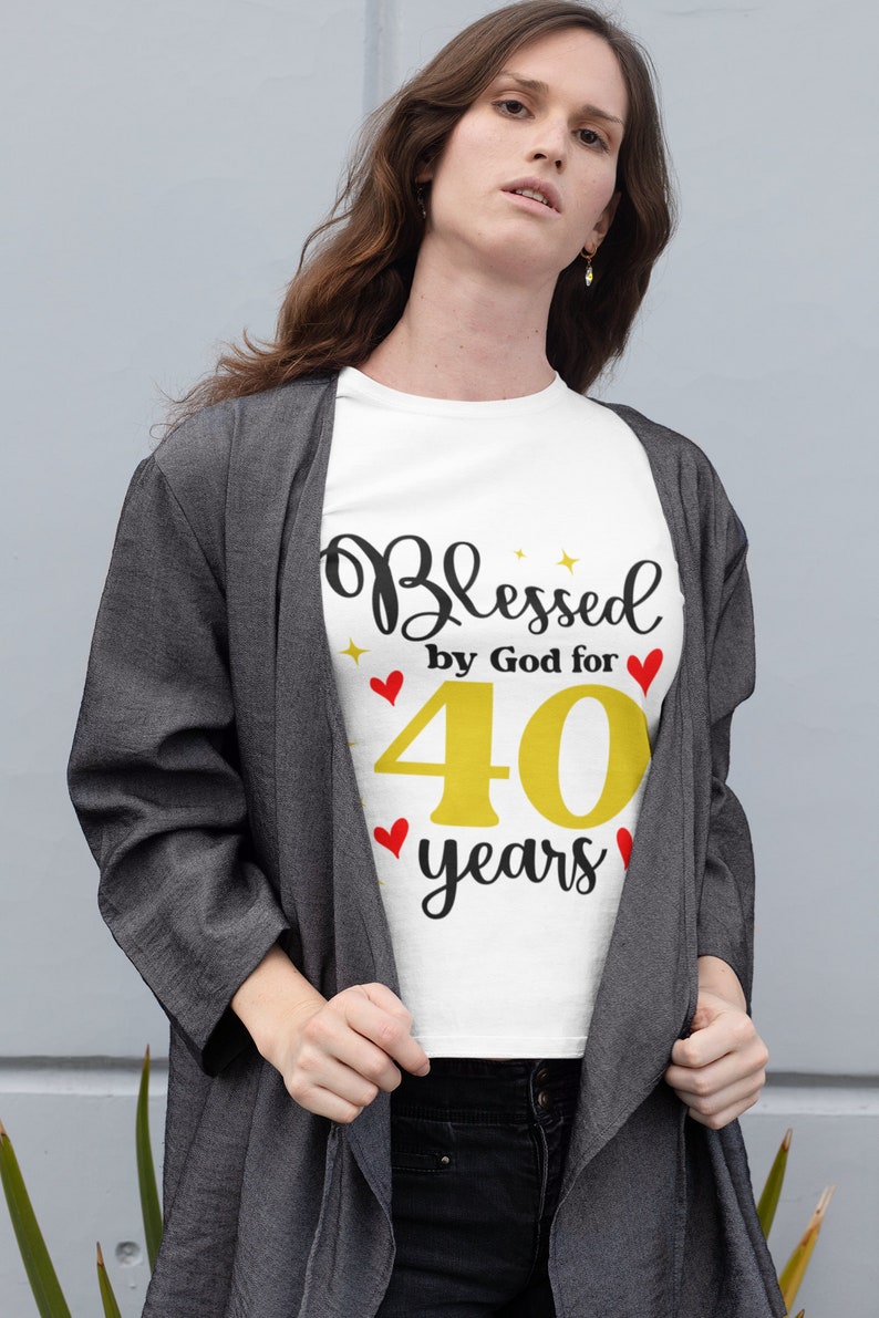 Blessed by God for 40 Years SVG 40th Birthday Svg 40th | Etsy