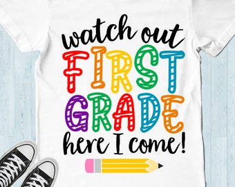 First Grade SVG, Back to School Design (Digital Download)