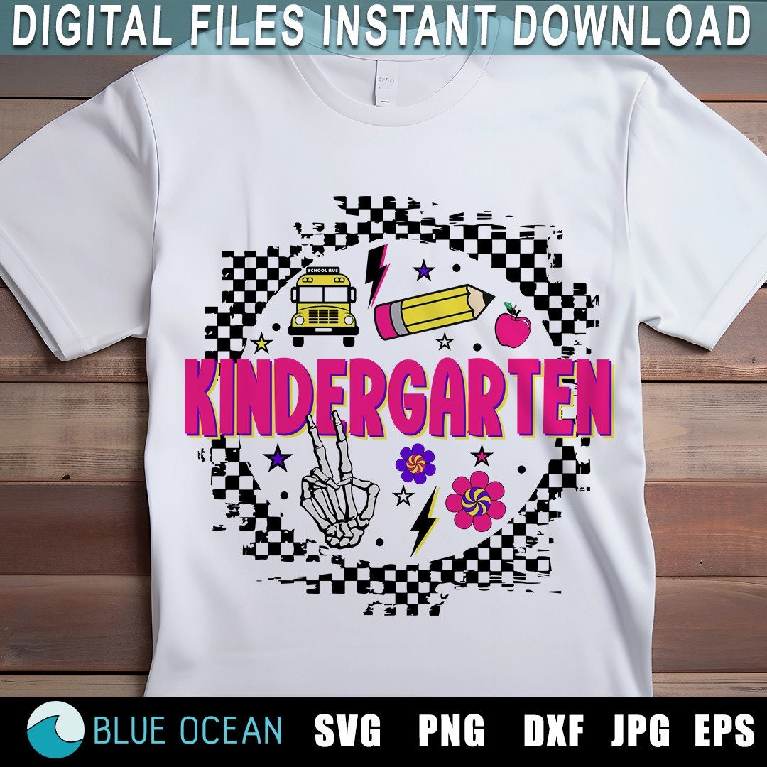 Kindergarten Girl SVG PNG: Back to School Sublimation Design (digital ...