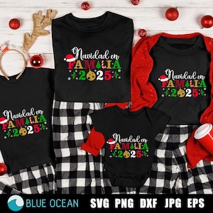 Navidad SVG, Feliz Navidad SVG, Navidad en familia SVG, Spanish Christmas Svg, Navidad en familia 2025 png file sublimation, Svg Cricut