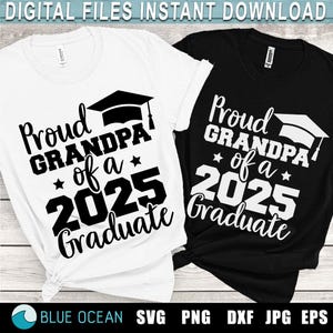 Fier grand-père d'un diplômé 2025 SVG, fier grand-père SVG, SVG senior 2025, Graduation 2025 svg