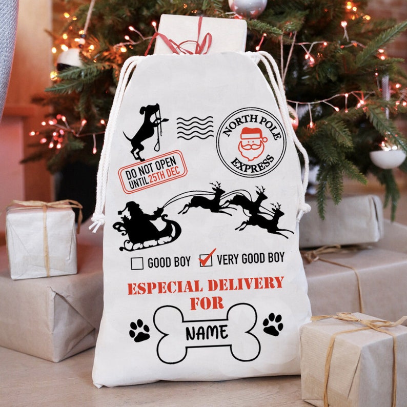 Dog Christmas Sack SVG Dog Christmas Bag SVG Dog Santa Sack Etsy