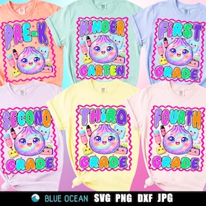 Glitter Dumpling School Grades Bundle PNG, Pre-K, Kindertarten, First grade, Back To School, teacher Sublimation