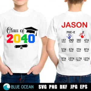 Class of 2040 handprint SVG,  Class of 2040 grow with me SVG, Class of 2040 SVG, Back to school svg