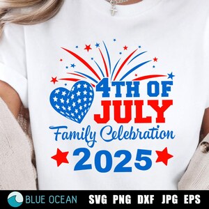 Celebrazione della famiglia del 4 luglio in formato SVG, 4 luglio 2025 in formato SVG, famiglia americana, magliette patriottiche per la famiglia, magliette per il Giorno dell'Indipendenza 2025, USA Png SVG