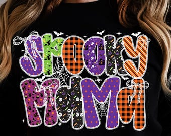 Coquette Spooky Mama PNG: Halloween Bow Sublimation - Digital Download