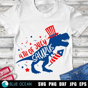 4th of July Svg, Patriotic Dinosaur Svg, American T-Rex, Independence Day cut files