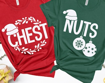 Kastanien Nüsse SVG, Weihnachtspaar Shirt, passendes Shirt, lustige Weihnachten SVG