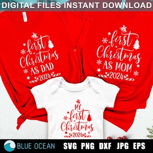 Mein erstes Weihnachten SVG, Weihnachtsfamilienpaket, Erstes Weihnachten als Mama SVG, Erstes Weihnachten als Vater SVG, Erstes Weihnachten 2024