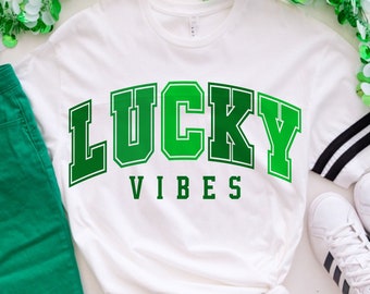 Lucky Vibes SVG, Lucky Varsity SVG, St Patricks Day SVG, Lucky Shirt png