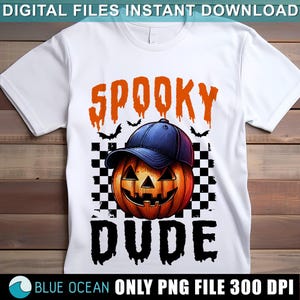 Spooky Dude Pumpkin PNG: Retro Halloween Design (Digital Download)