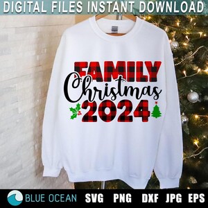 Familie Weihnachten 2024 SVG, Weihnachtsfamilie SVG, Weihnachtsfamilie Shirts 2024, Weihnachten 2024 SVG, Buffalo Plaid, Weihnachtssublimation Png