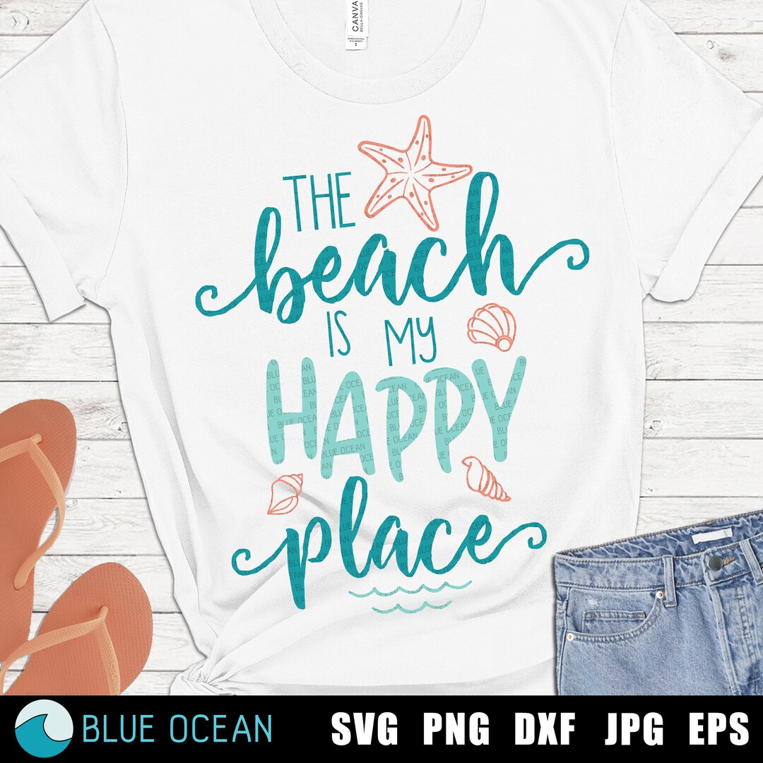 Beach Svg, the Beach is My Happy Place, Summer Vacations, SVG, Digital