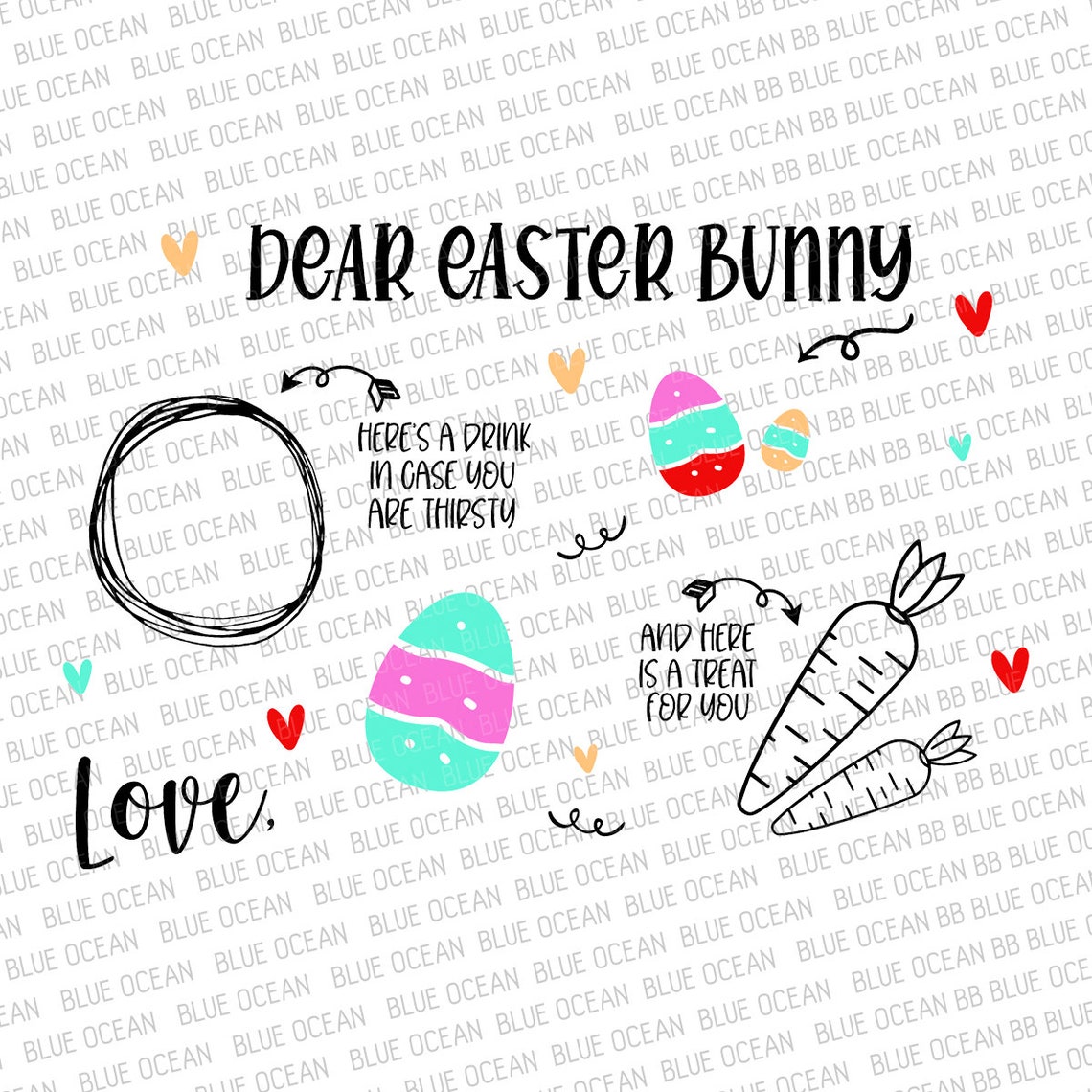 Bunny Easter Tray SVG Dear Easter Bunny SVG Carrot for Etsy
