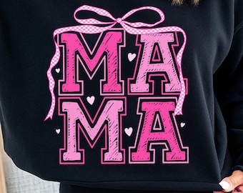 Mama Coquette PNG, diseño retro de lazo rosa (descarga digital)