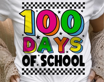 100 Days of School SVG, PNG, Teacher Shirt Design (Digital Download)