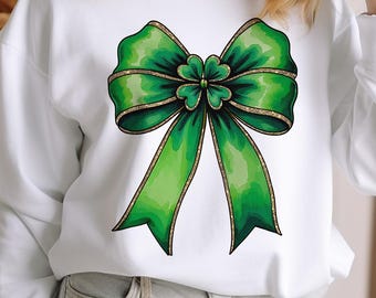 St. Patrick's Day Bow PNG: Shamrock Coquette Design (Digital Download)