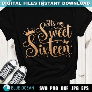 Sweet 16 SVG, Sweet Sixteen SVG, es ist meine süße sechzehn SVG, 16.Geburtstag, digitale Schnittdateien
