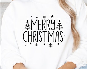 Merry Christmas Tree SVG: Holiday Shirt Design (Digital Download)