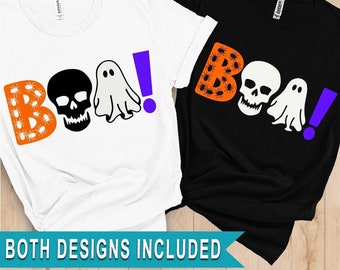 Halloween Boo SVG: Skull, Ghost Shirt Design (Digital Download)