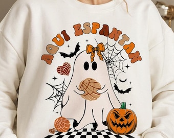 Aqui Espantan Ghost PNG: Conchiglie di Halloween spagnole (download digitale)