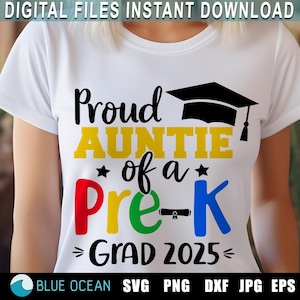 Fière tante d'une diplômée de maternelle 2025, SVG de pré-K 2025, fière tante, SVG de pré-K, Diplôme de pré-K 2025, SVG de pré-K 2025