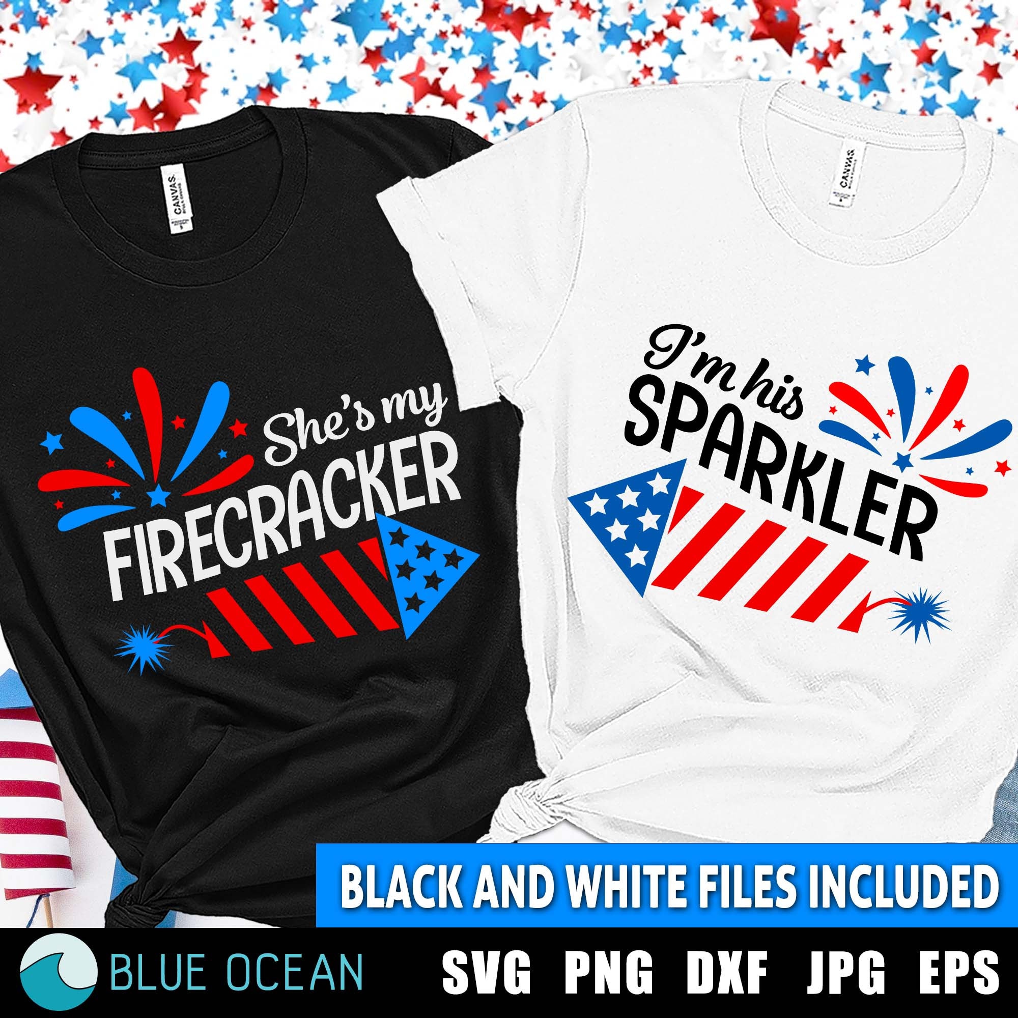 4th of july Couples Svg, She's my firecracker,  I'm His Sparker, 4th of july Couples Svg, American Couple Shirt,  Funny 4th of july SVG